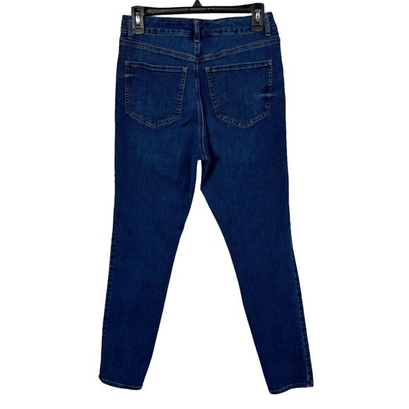 Express Medium (6/9/10) Skinny Jeans Hi-Rise Pockets Zip-Fly Stretch Blue Womens - Picture 4 of 9